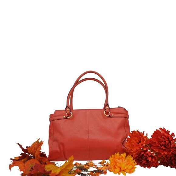 Coach Like New Coral/Red Leather Handbag Crossbody - Picture 7 of 11